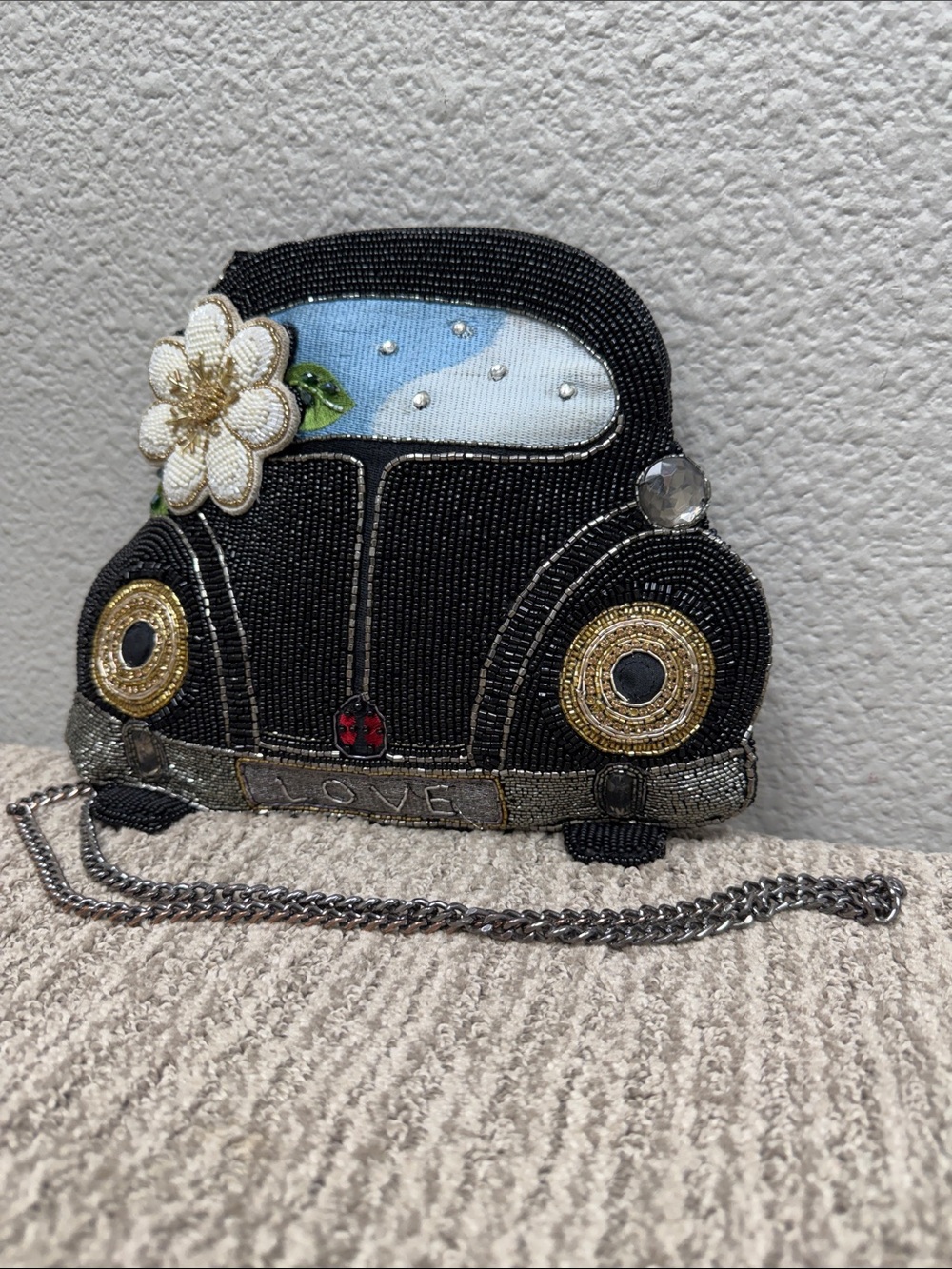 Mary Frances “On The Road” Beaded VE Beetle Car Crossbody